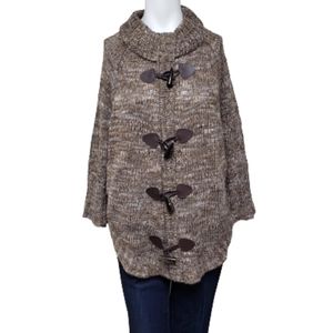 Dress Barn Large brown pullover poncho sweater